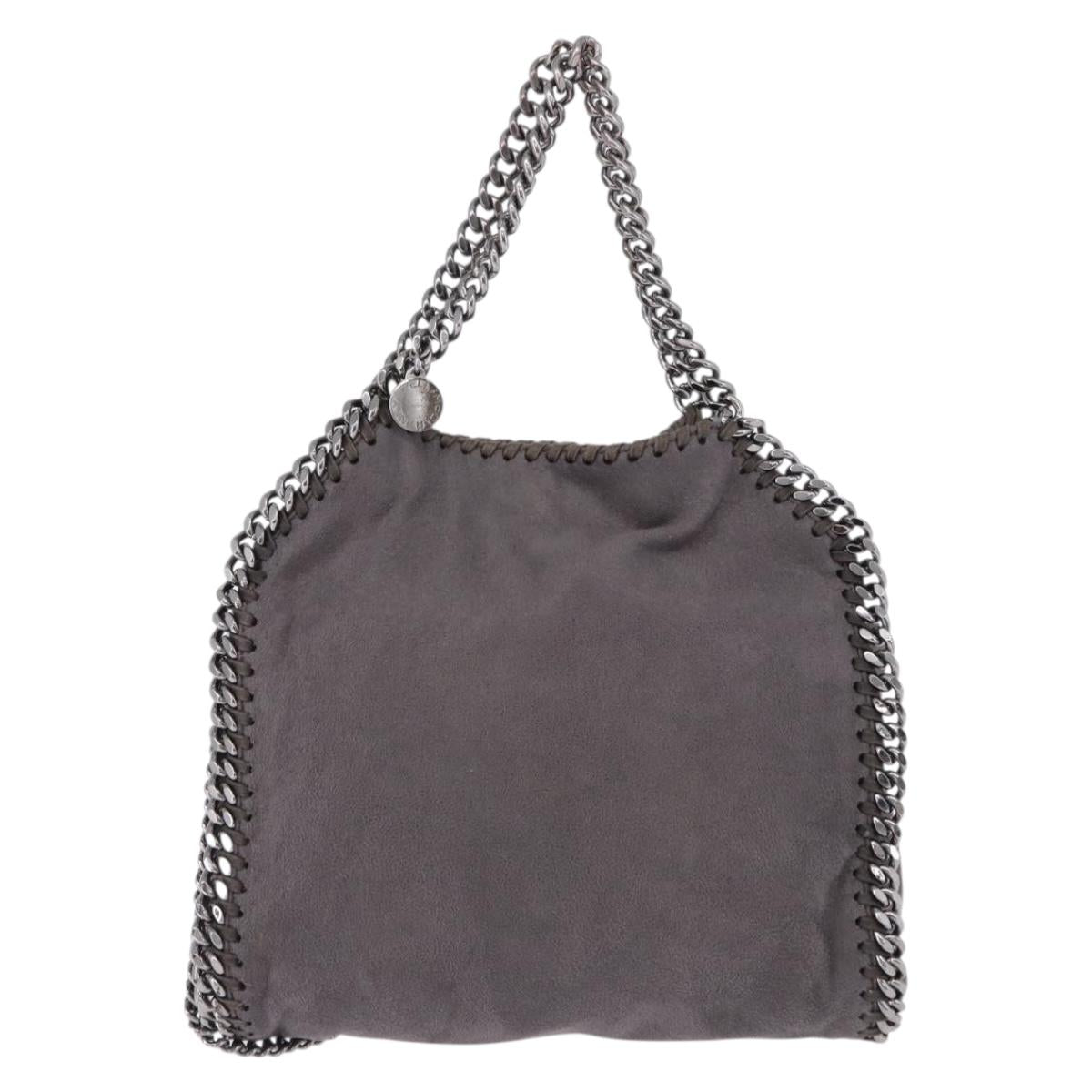 Stella MacCartney Falabella Chain Shoulder Bag Polyester 2way Gray Silver Auth 192883