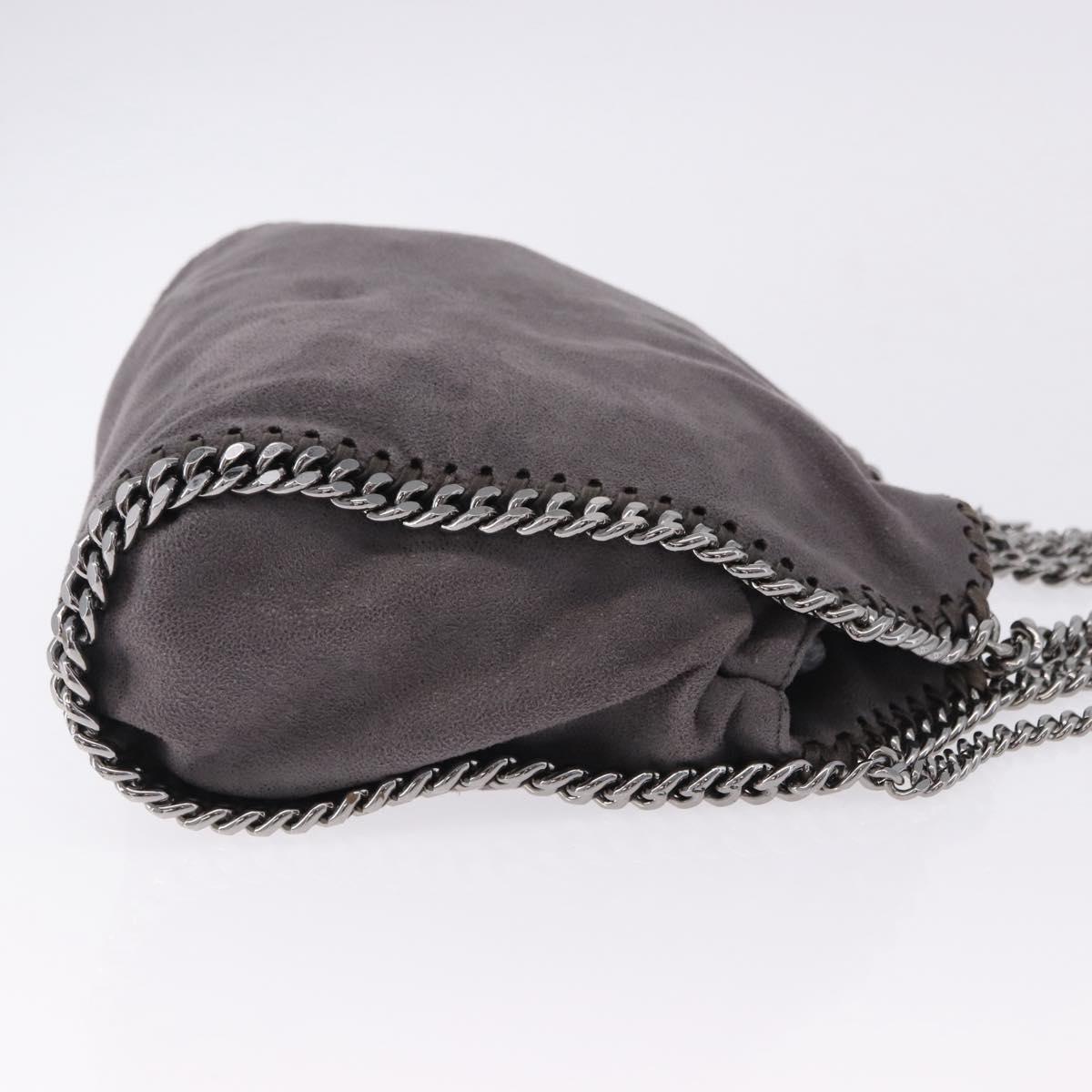 Stella MacCartney Falabella Chain Shoulder Bag Polyester 2way Gray Silver Auth 192883