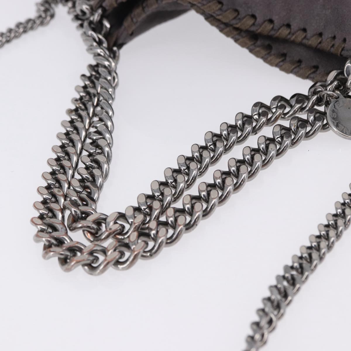 Stella MacCartney Falabella Chain Shoulder Bag Polyester 2way Gray Silver Auth 192883