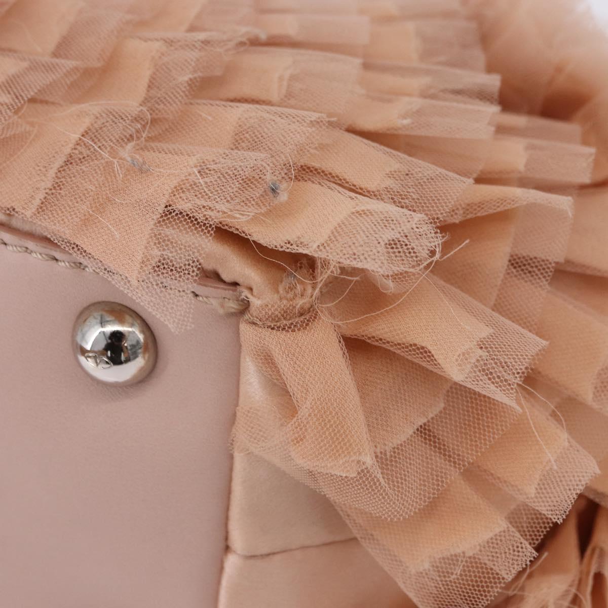 VALENTINO Tote Bag Leather Pink Silver Auth 192885A