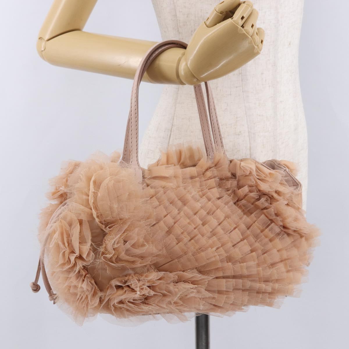 VALENTINO Tote Bag Leather Pink Silver Auth 192885A
