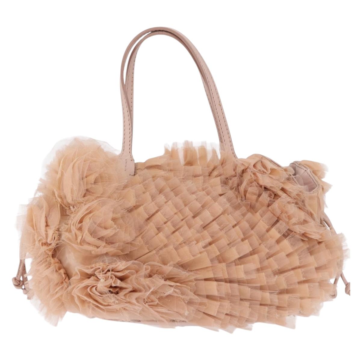 VALENTINO Tote Bag Leather Pink Silver Auth 192885A