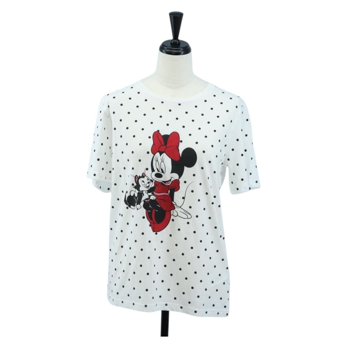 Kate Spade Disney Short-Sleeved T-Shirt Cotton White Pink Auth 192889M