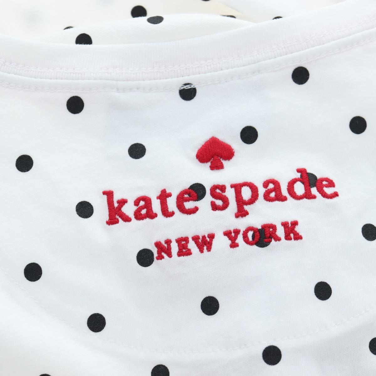 Kate Spade Disney Short-Sleeved T-Shirt Cotton White Pink Auth 192889M