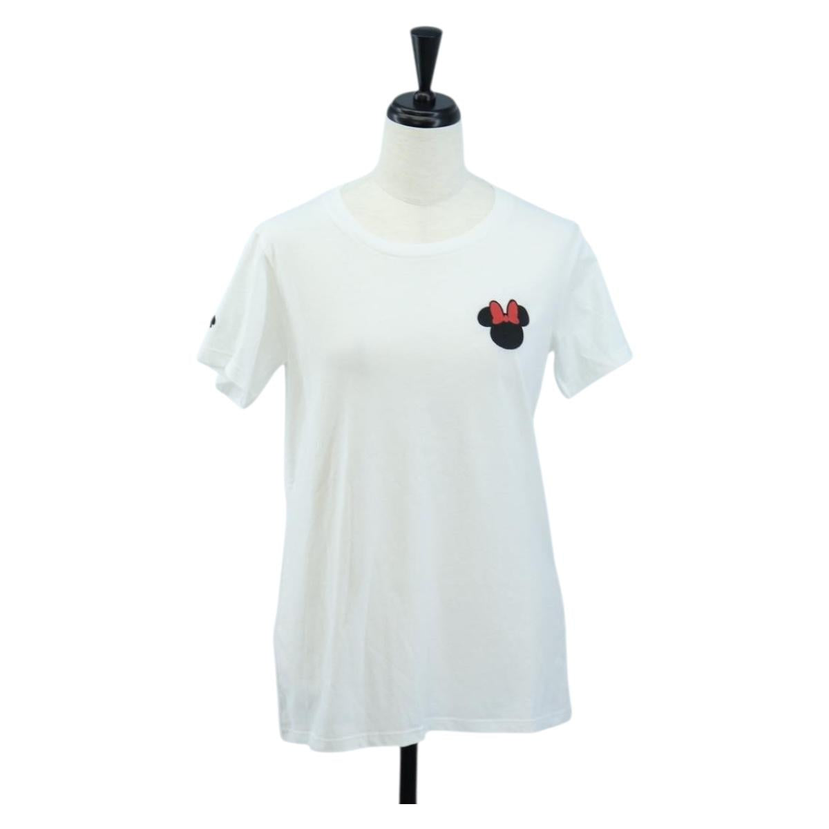 Kate Spade Disney Short-Sleeved T-Shirt Cotton White Pink Auth 192890M
