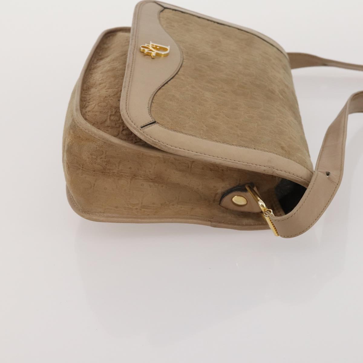 Christian Dior Shoulder Hand Bag Leather Suede 2 Set Beige Auth 192891