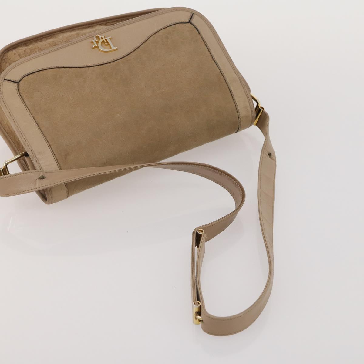 Christian Dior Shoulder Hand Bag Leather Suede 2 Set Beige Auth 192891