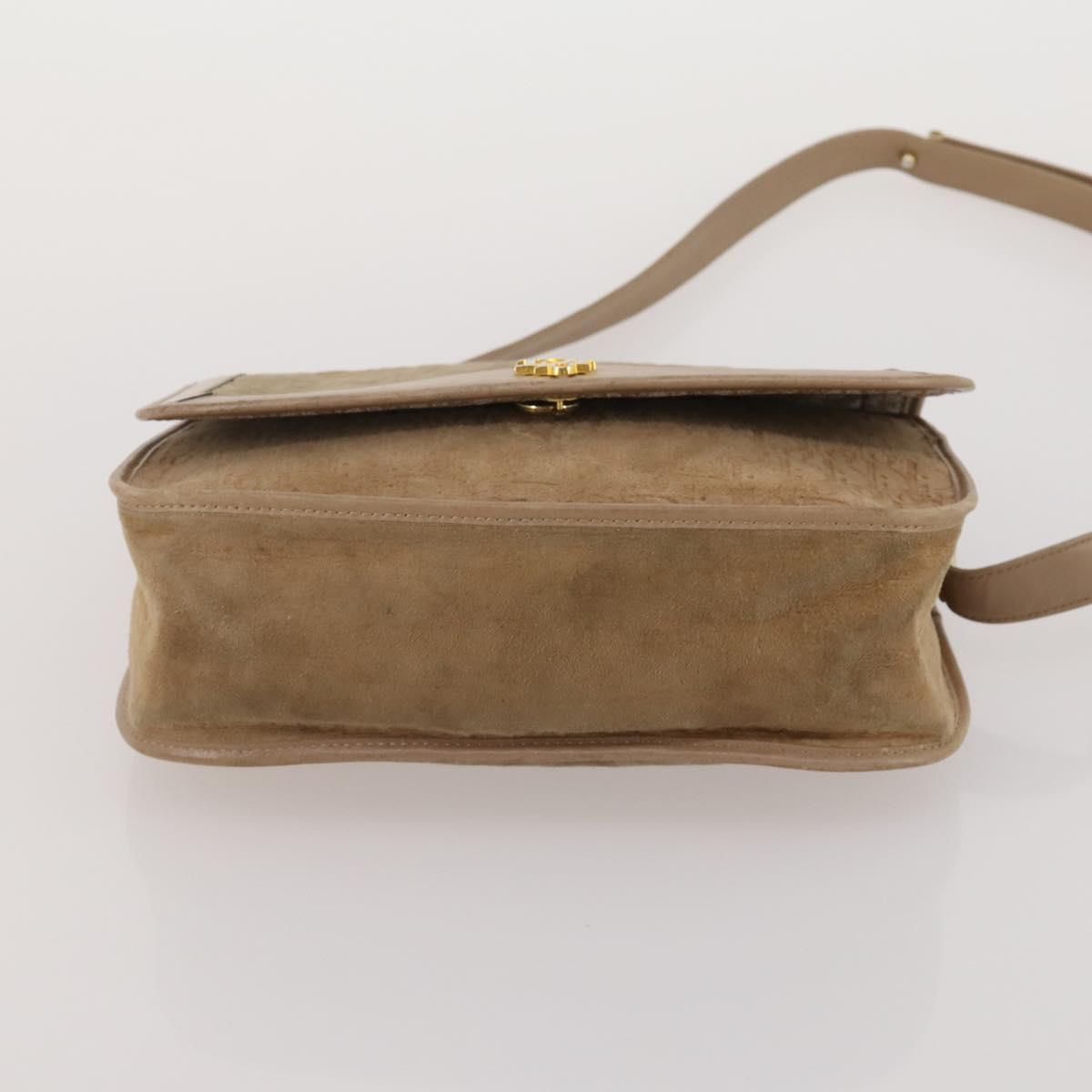 Christian Dior Shoulder Hand Bag Leather Suede 2 Set Beige Auth 192891