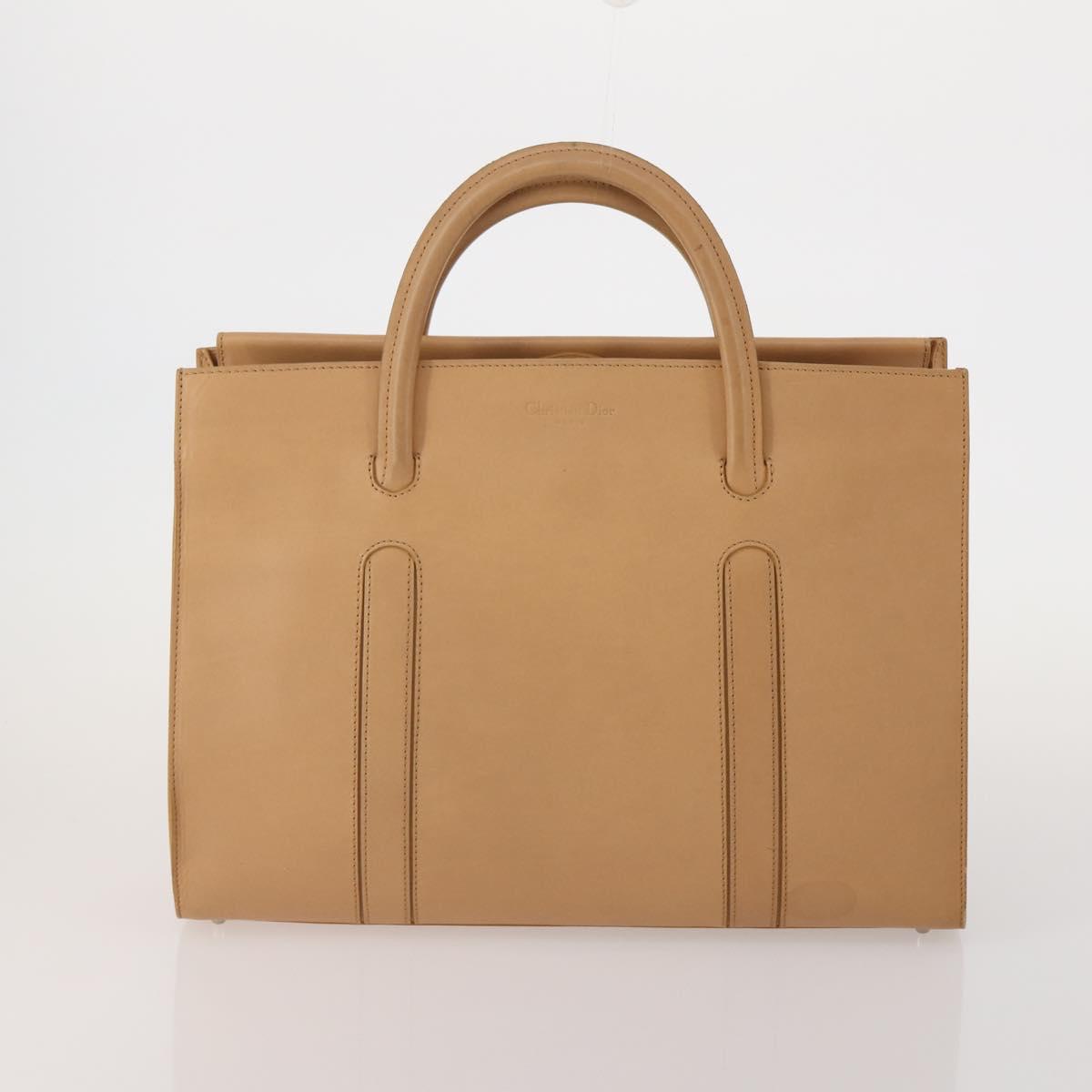Christian Dior Shoulder Hand Bag Leather Suede 2 Set Beige Auth 192891