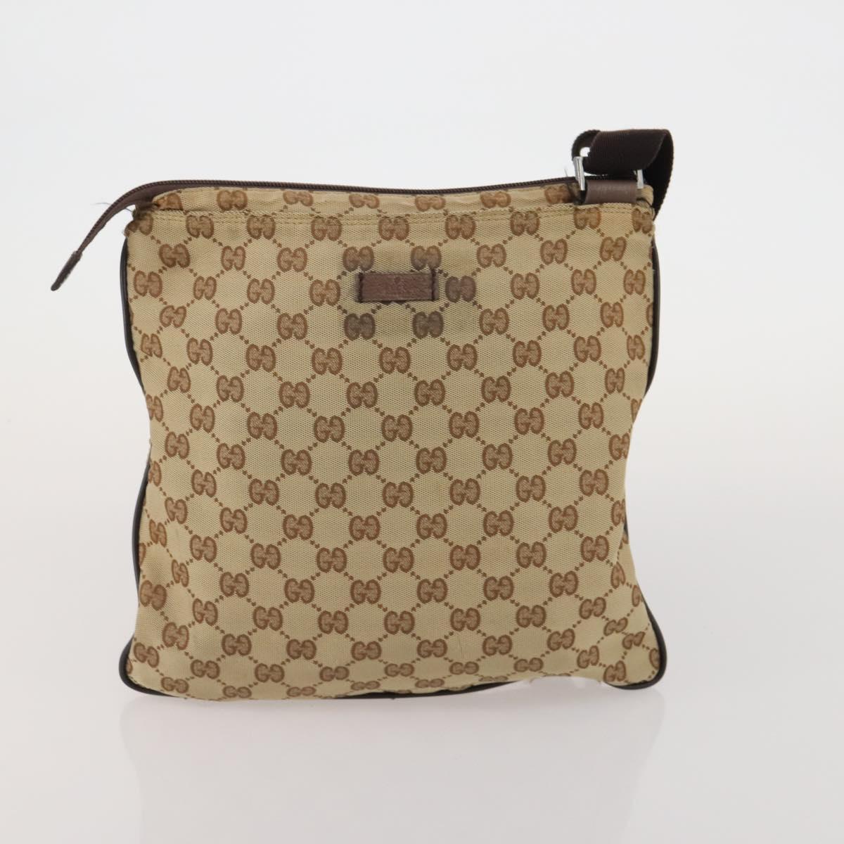 GUCCI GG Canvas Shoulder Bag 2 Set Beige Black Auth 192893