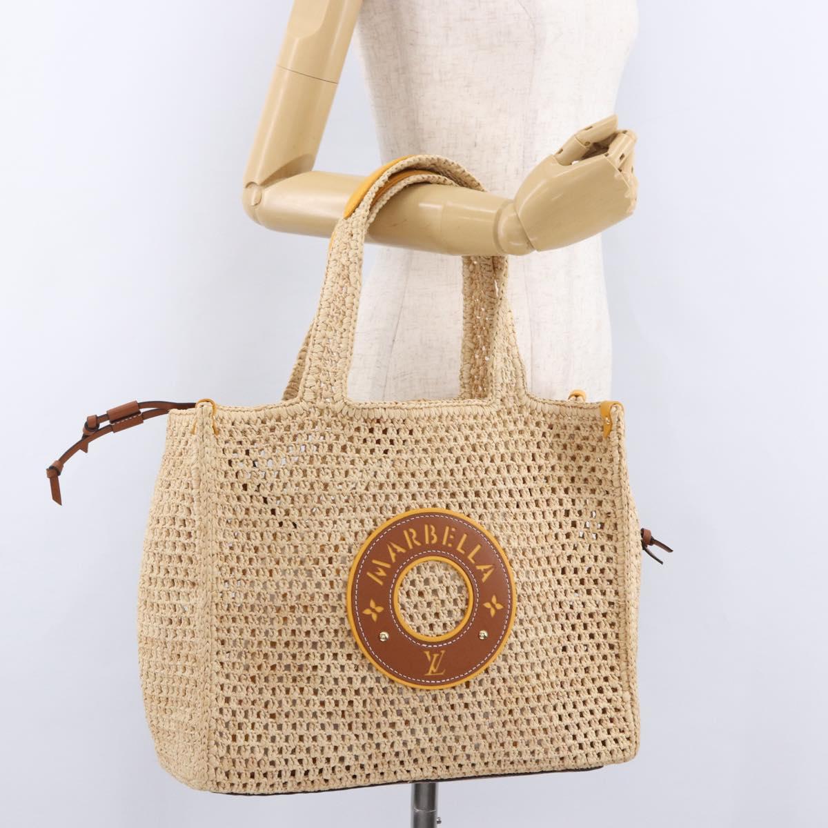 LOUIS VUITTON By The Pool On The Go MM Raffia Beige M24723 LV Auth 192900SAM