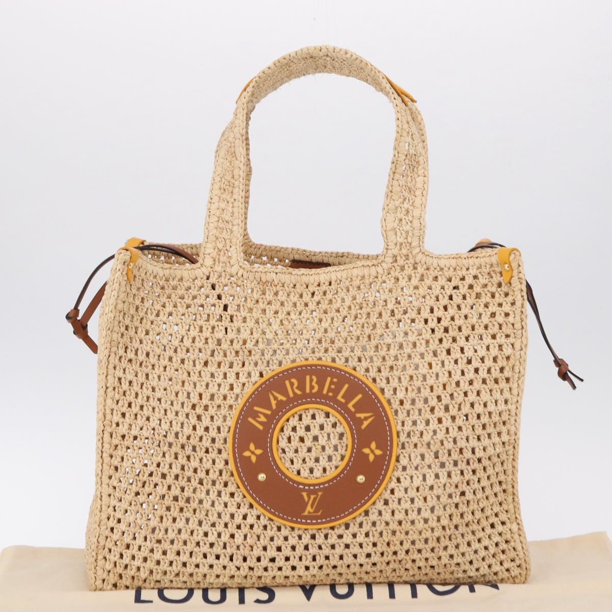 LOUIS VUITTON By The Pool On The Go MM Raffia Beige M24723 LV Auth 192900SAM