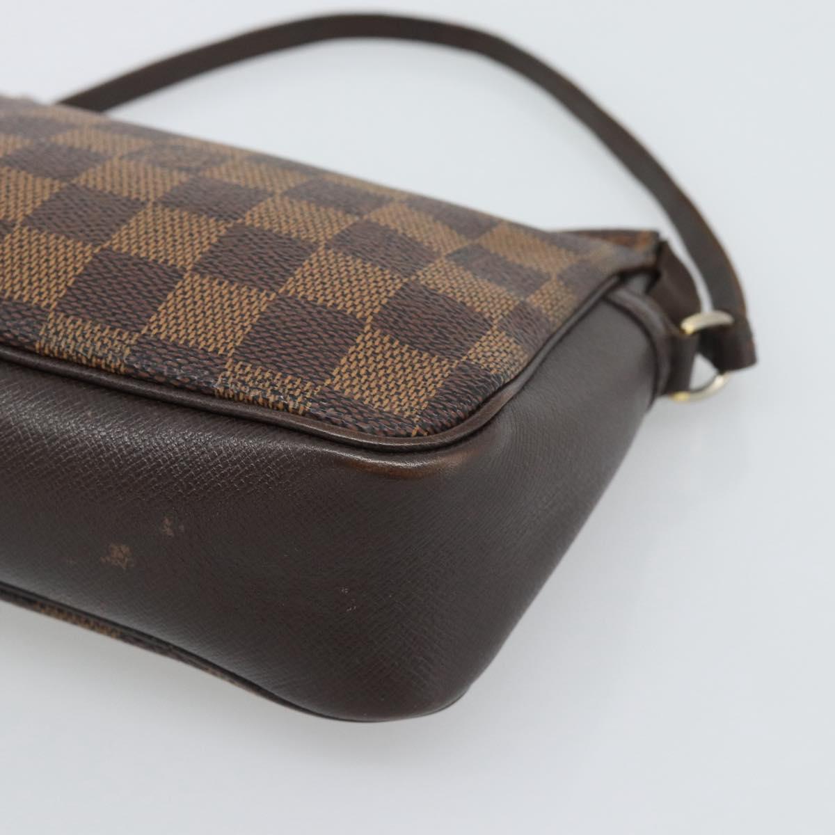 LOUIS VUITTON Damier Ebene Trousse Make Up Pouch N51982 LV Auth 192911