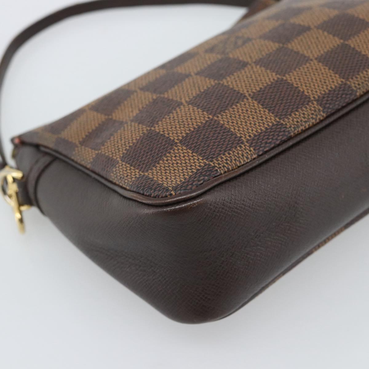 LOUIS VUITTON Damier Ebene Trousse Make Up Pouch N51982 LV Auth 192911