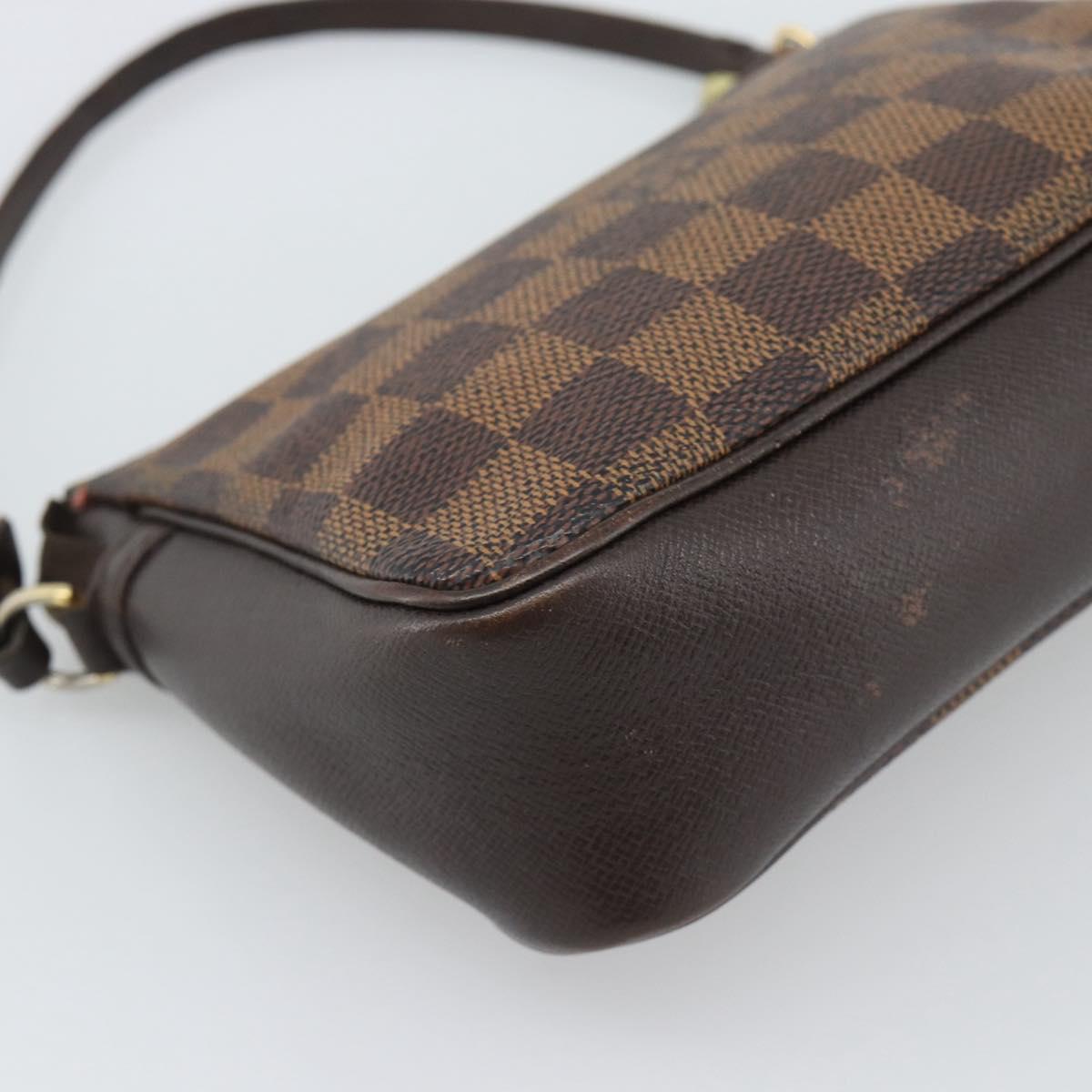 LOUIS VUITTON Damier Ebene Trousse Make Up Pouch N51982 LV Auth 192911