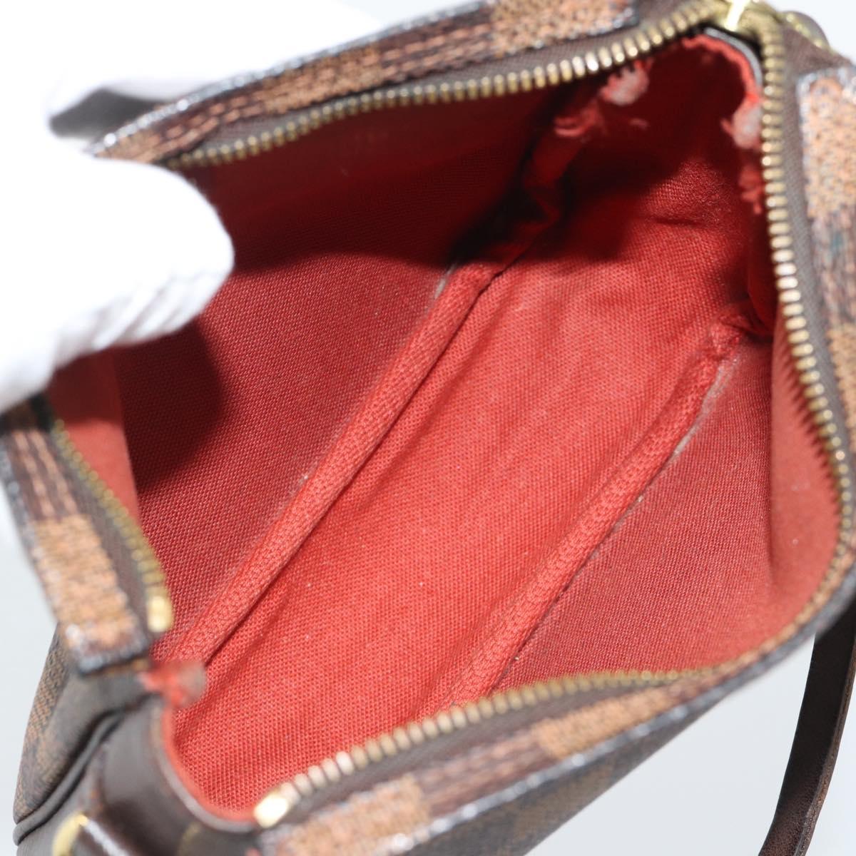 LOUIS VUITTON Damier Ebene Trousse Make Up Pouch N51982 LV Auth 192911