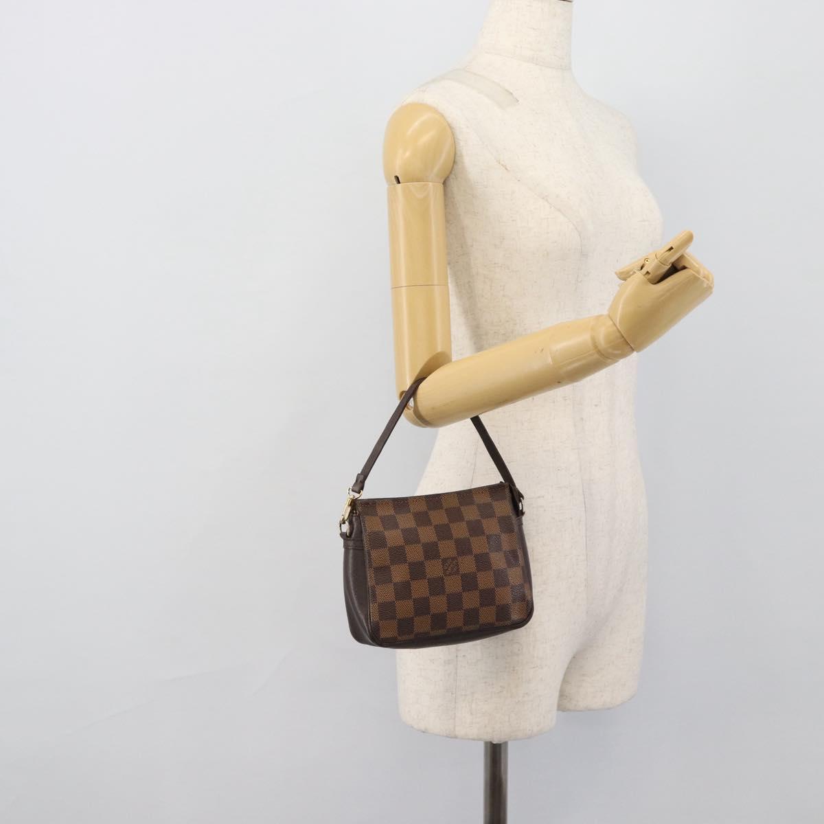 LOUIS VUITTON Damier Ebene Trousse Make Up Pouch N51982 LV Auth 192911