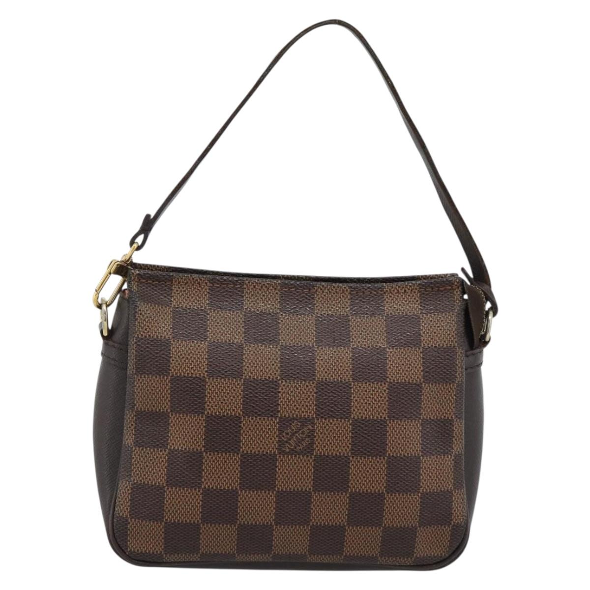 LOUIS VUITTON Damier Ebene Trousse Make Up Pouch N51982 LV Auth 192911