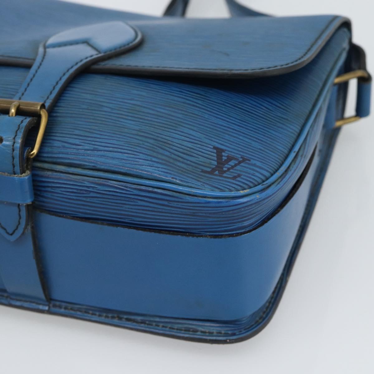 LOUIS VUITTON Epi Cartouchiere MM Shoulder Bag Blue M52245 LV Auth 192922