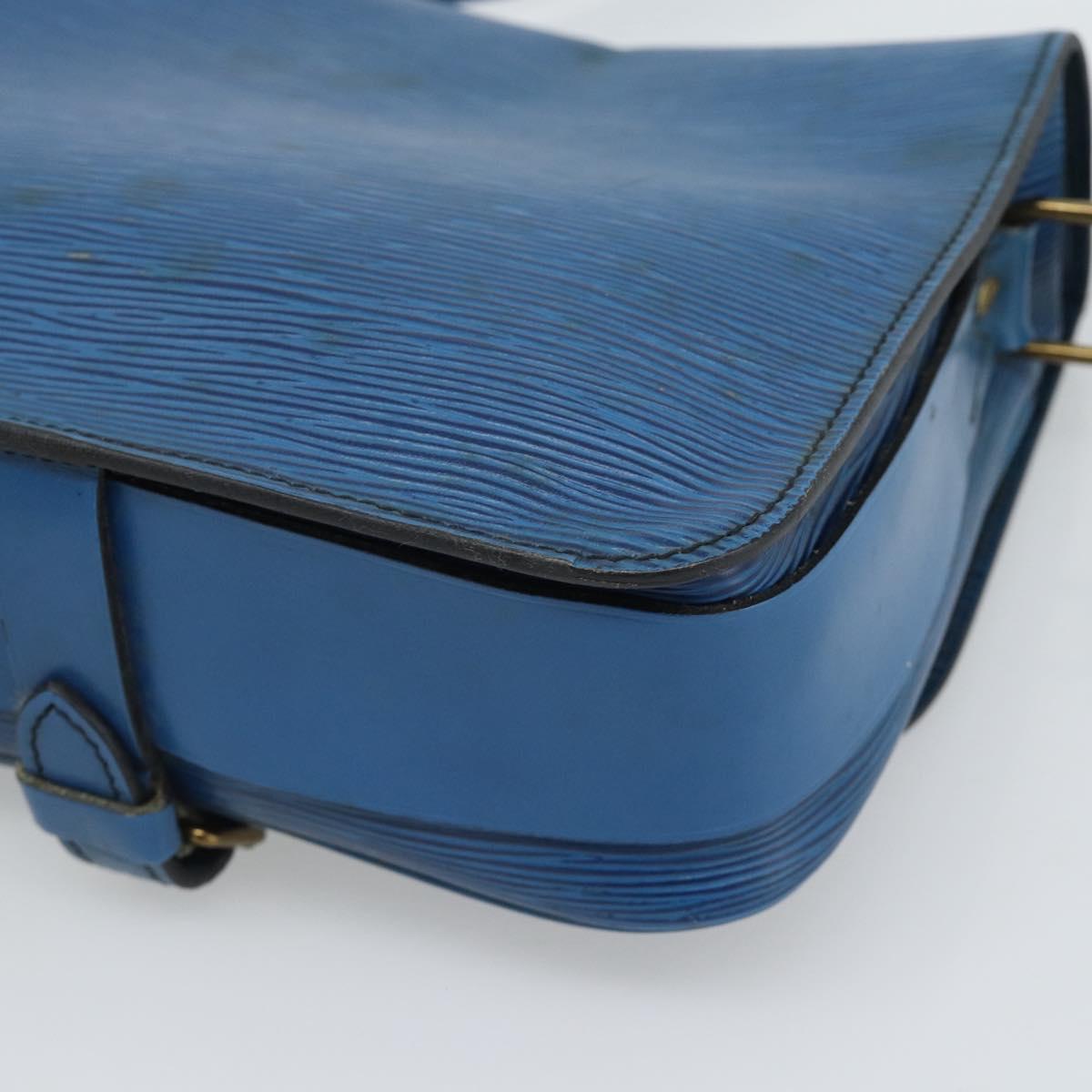 LOUIS VUITTON Epi Cartouchiere MM Shoulder Bag Blue M52245 LV Auth 192922