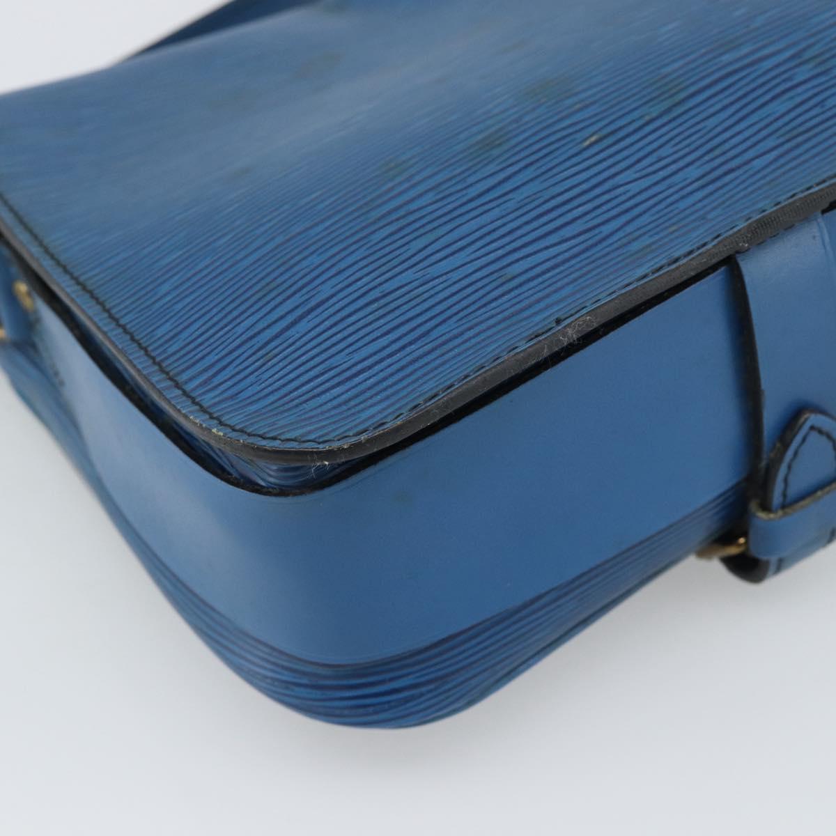 LOUIS VUITTON Epi Cartouchiere MM Shoulder Bag Blue M52245 LV Auth 192922