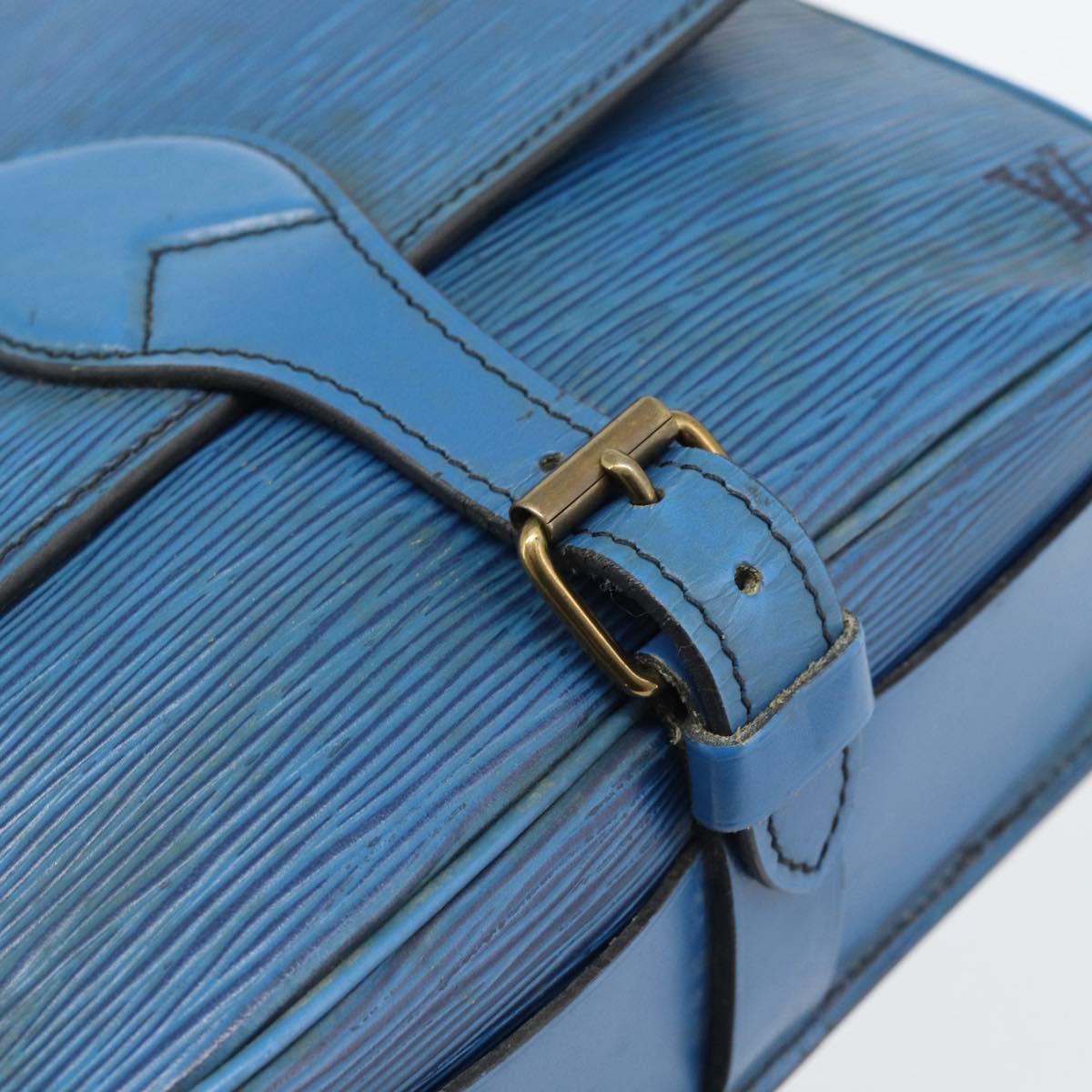 LOUIS VUITTON Epi Cartouchiere MM Shoulder Bag Blue M52245 LV Auth 192922