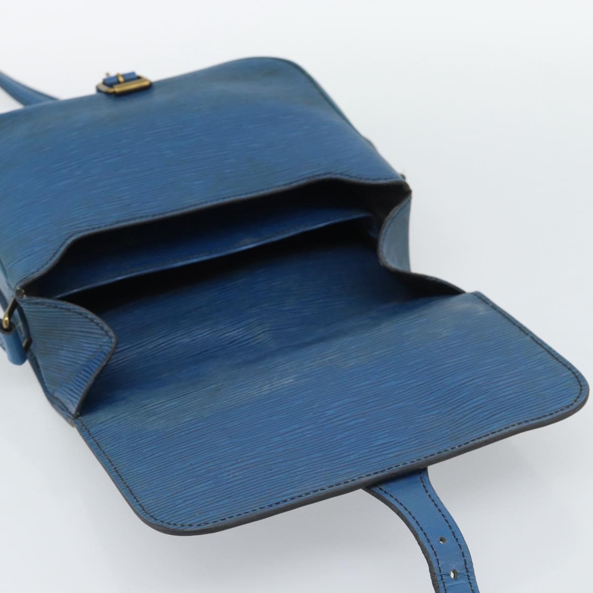 LOUIS VUITTON Epi Cartouchiere MM Shoulder Bag Blue M52245 LV Auth 192922