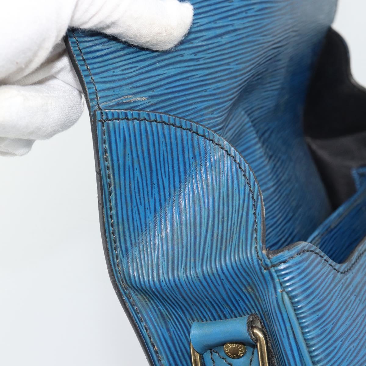 LOUIS VUITTON Epi Cartouchiere MM Shoulder Bag Blue M52245 LV Auth 192922