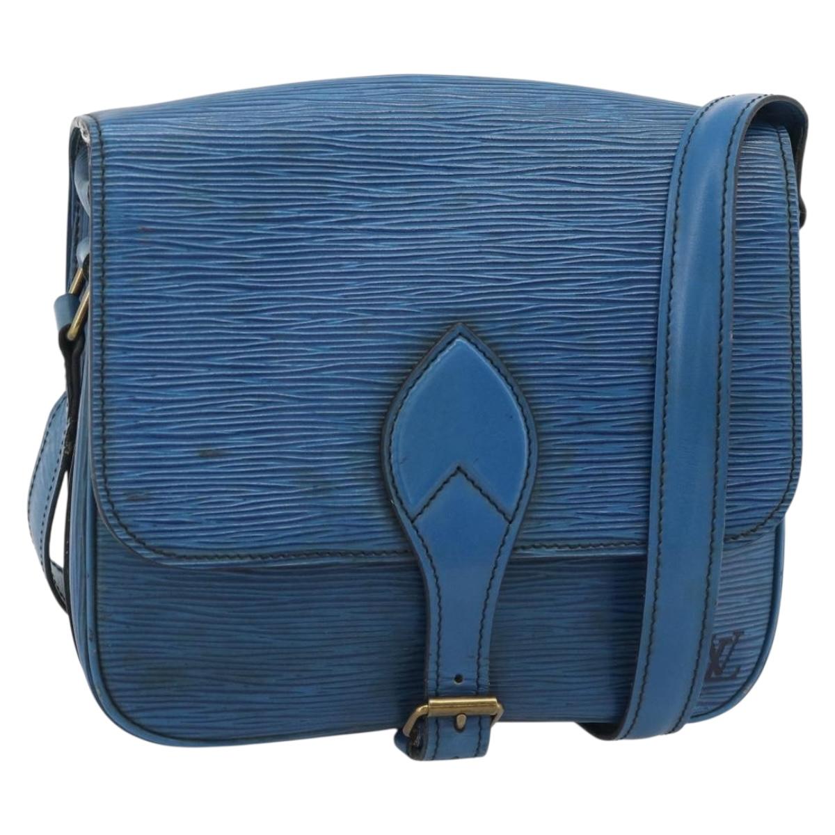 LOUIS VUITTON Epi Cartouchiere MM Shoulder Bag Blue M52245 LV Auth 192922
