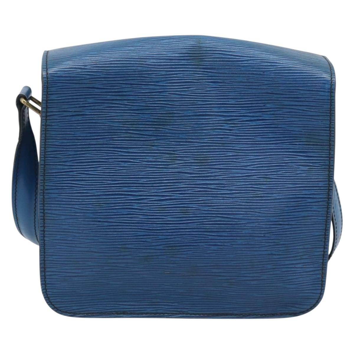 LOUIS VUITTON Epi Cartouchiere MM Shoulder Bag Blue M52245 LV Auth 192922