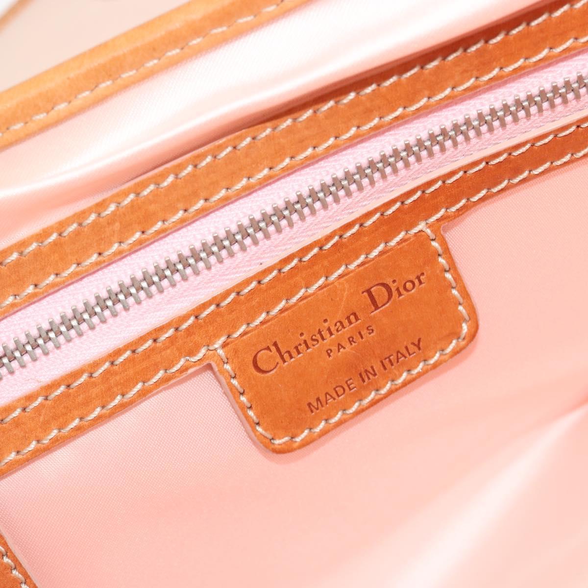 Christian Dior Trotter Canvas Romantic Chain Bag PVC Beige Silver Auth 192923SAM