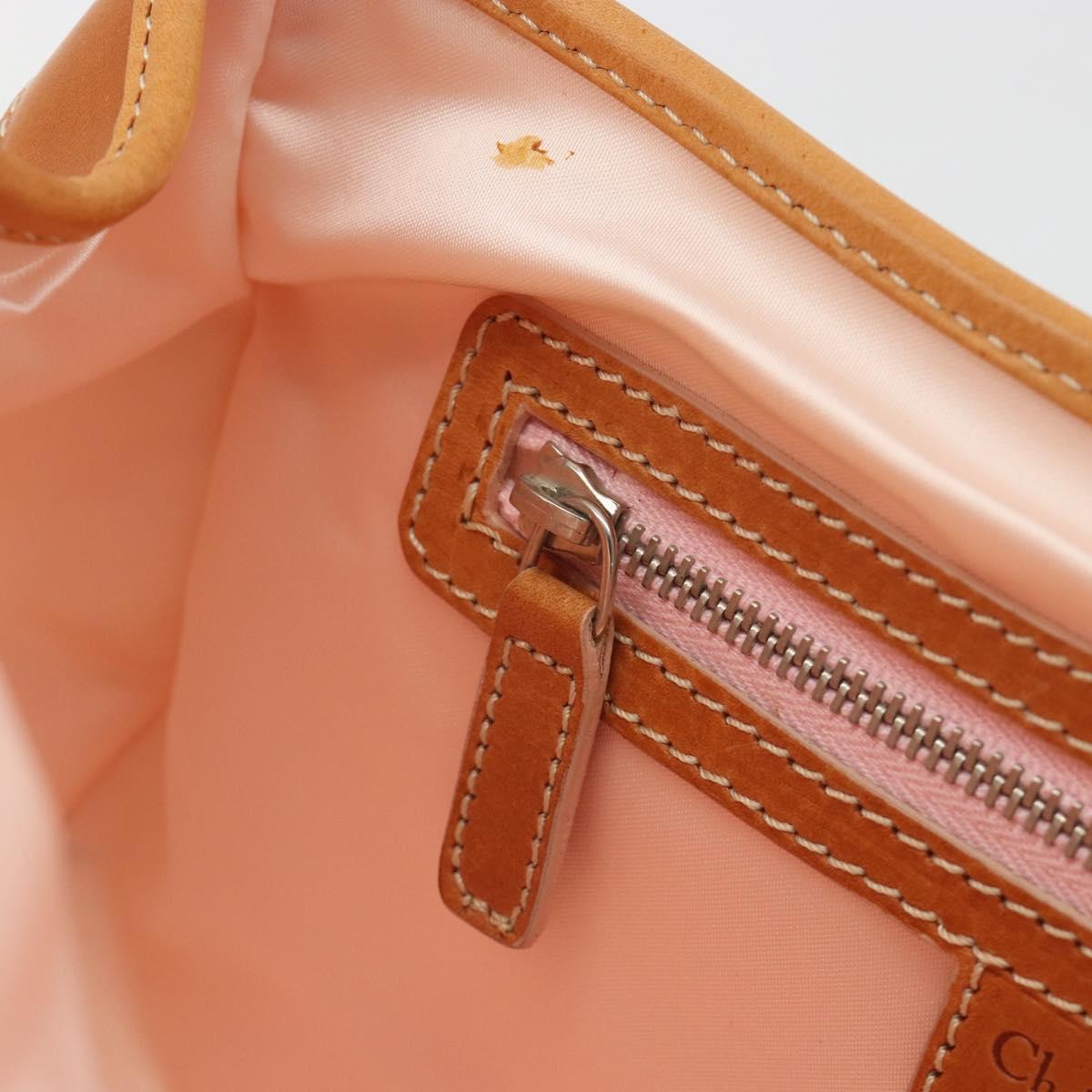 Christian Dior Trotter Canvas Romantic Chain Bag PVC Beige Silver Auth 192923SAM