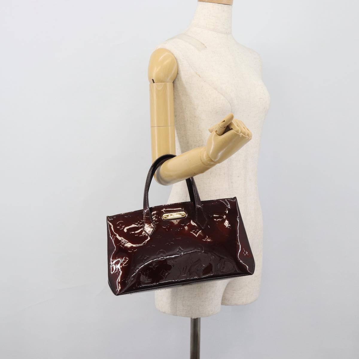 LOUIS VUITTON Monogram Vernis Wilshire PM Hand Bag Amarante M93641 Auth 192925