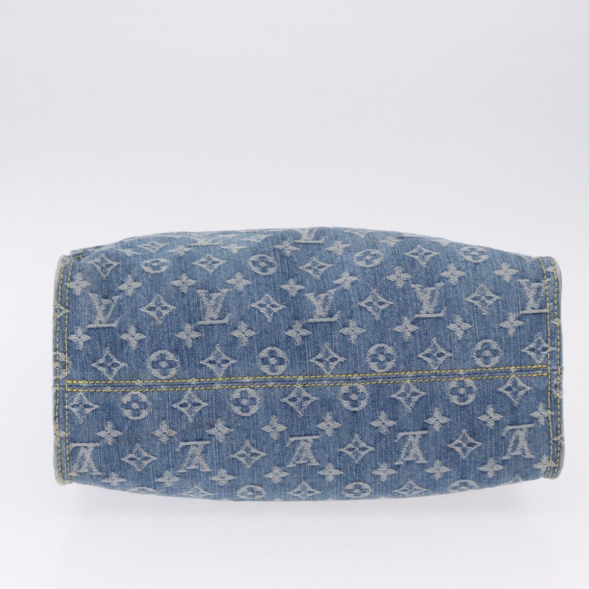 LOUIS VUITTON Monogram Denim On The Go MM Hand Bag Blue M46871 LV Auth 192928SAM