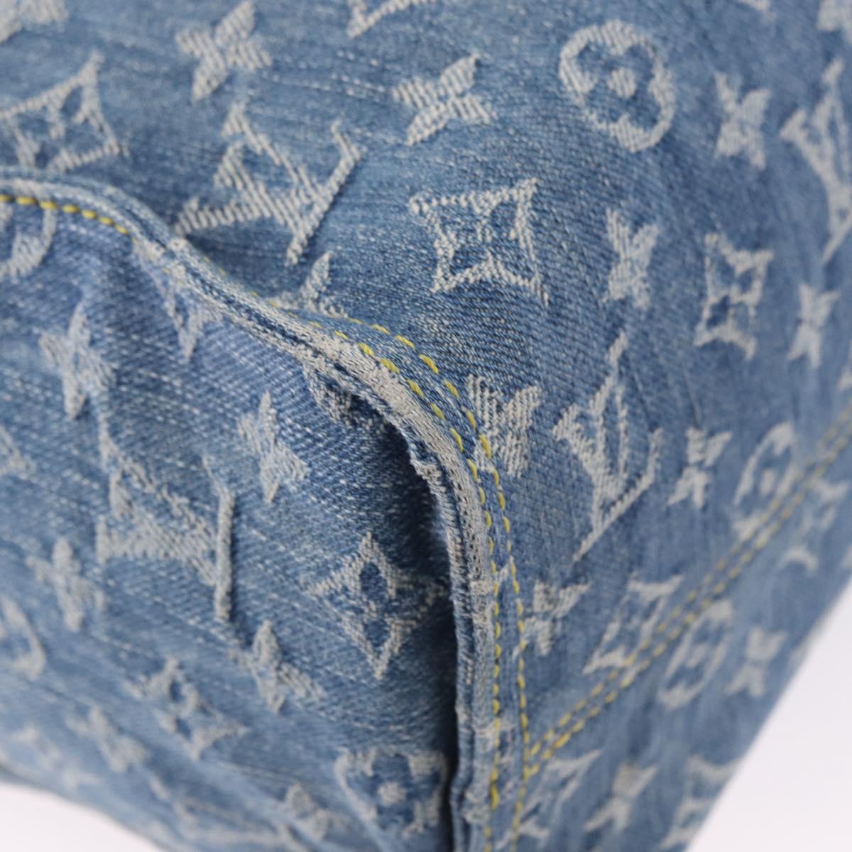 LOUIS VUITTON Monogram Denim On The Go MM Hand Bag Blue M46871 LV Auth 192928SAM