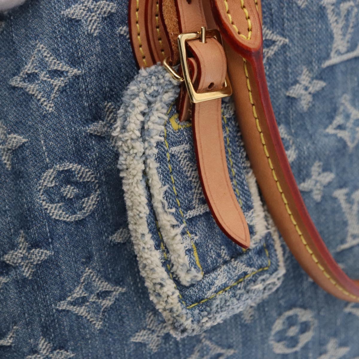 LOUIS VUITTON Monogram Denim On The Go MM Hand Bag Blue M46871 LV Auth 192928SAM