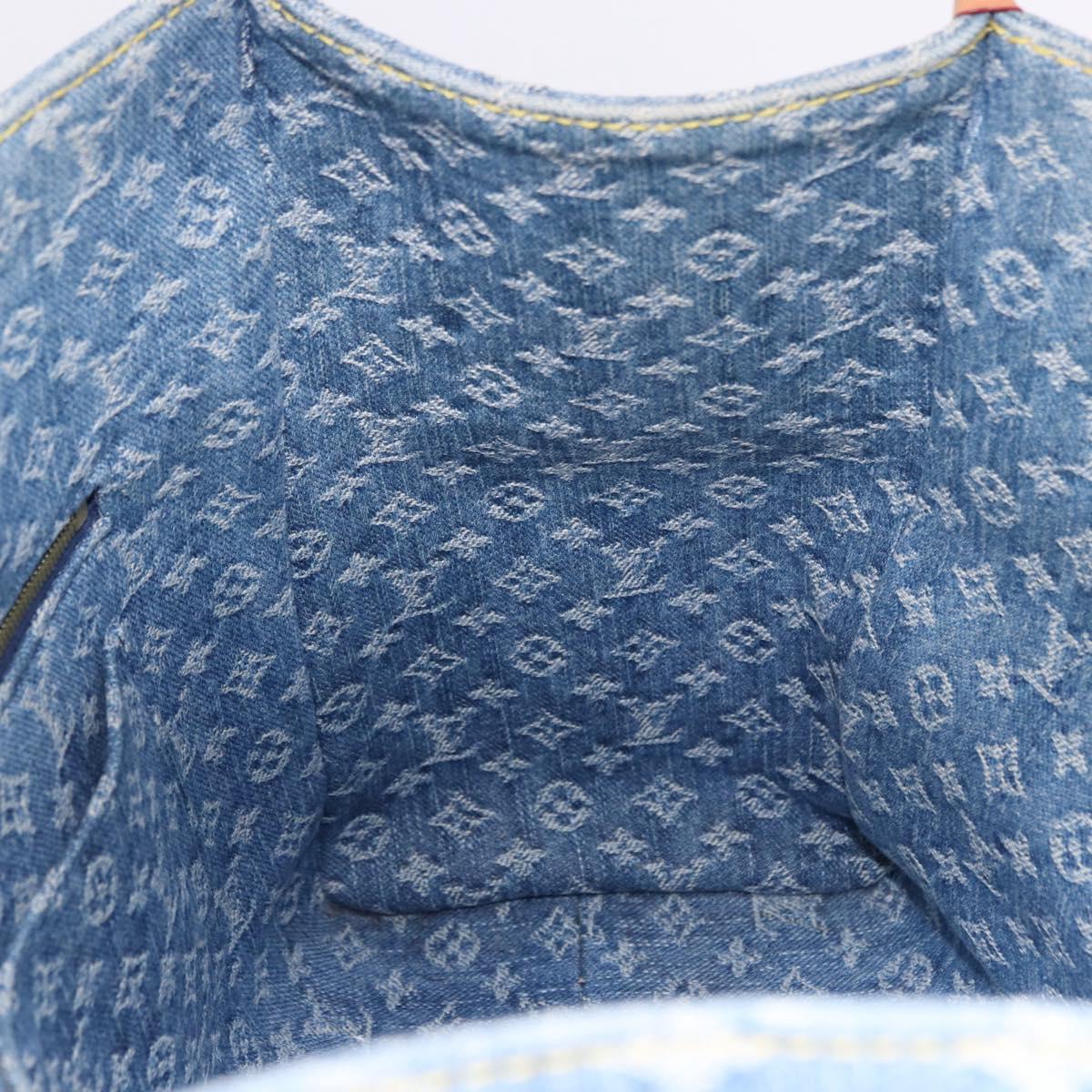 LOUIS VUITTON Monogram Denim On The Go MM Hand Bag Blue M46871 LV Auth 192928SAM