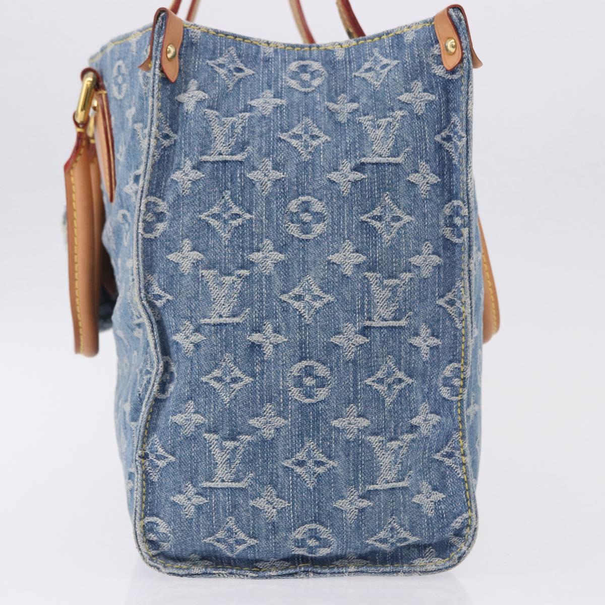 LOUIS VUITTON Monogram Denim On The Go MM Hand Bag Blue M46871 LV Auth 192928SAM
