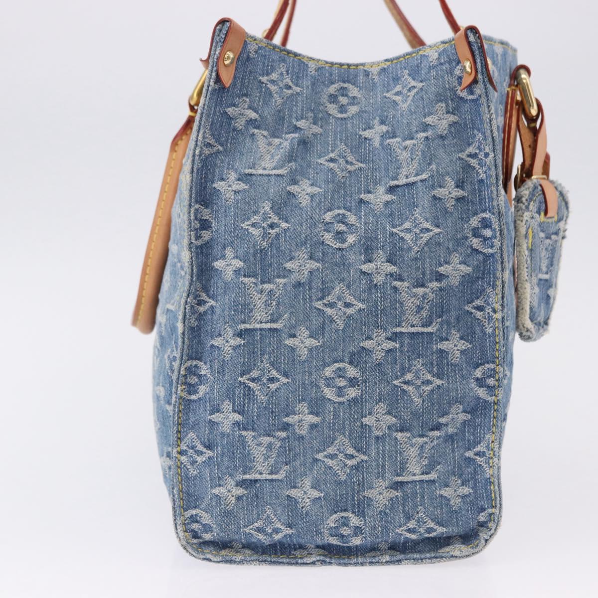 LOUIS VUITTON Monogram Denim On The Go MM Hand Bag Blue M46871 LV Auth 192928SAM