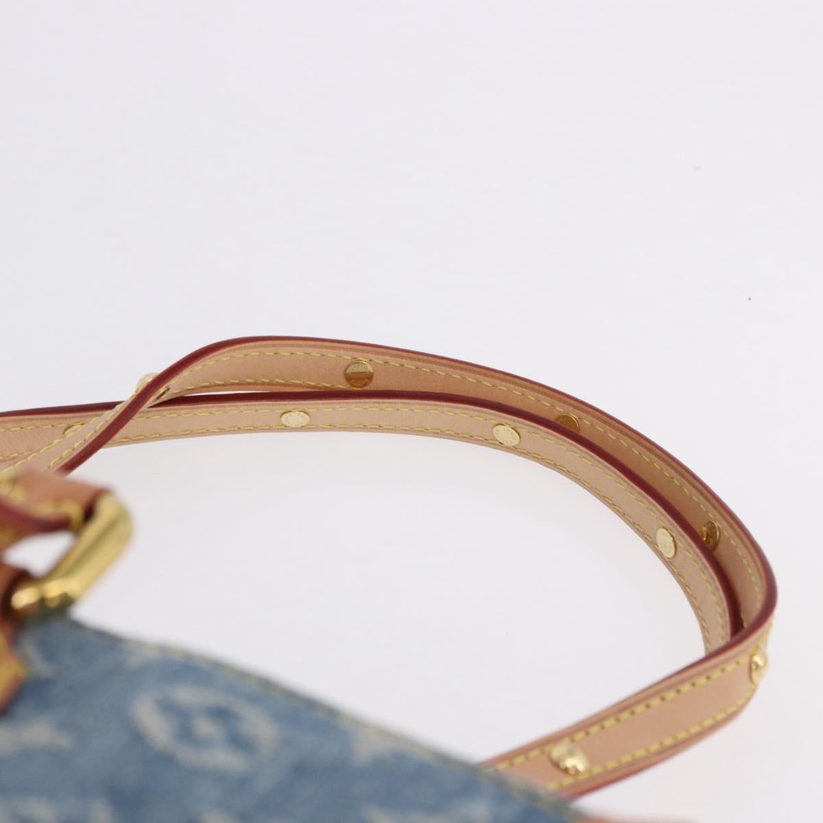 LOUIS VUITTON Monogram Denim On The Go MM Hand Bag Blue M46871 LV Auth 192928SAM