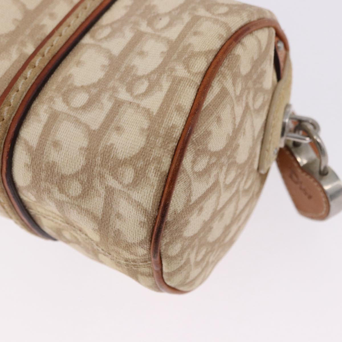 Christian Dior Trotter Romantic Chain Shoulder Bag PVC Beige Silver Auth 192931