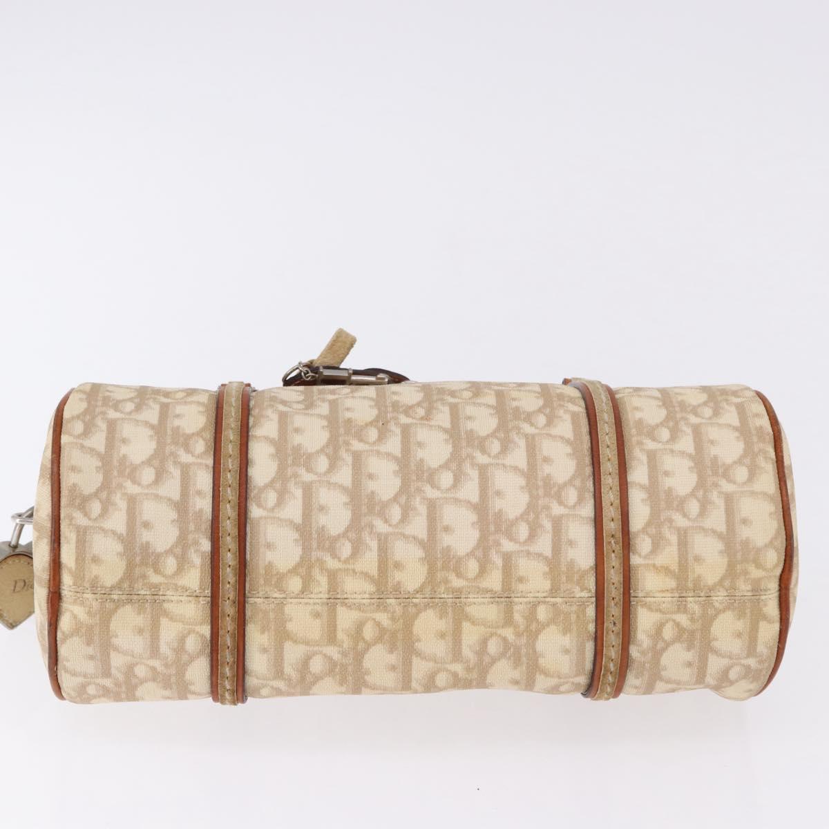 Christian Dior Trotter Romantic Chain Shoulder Bag PVC Beige Silver Auth 192931