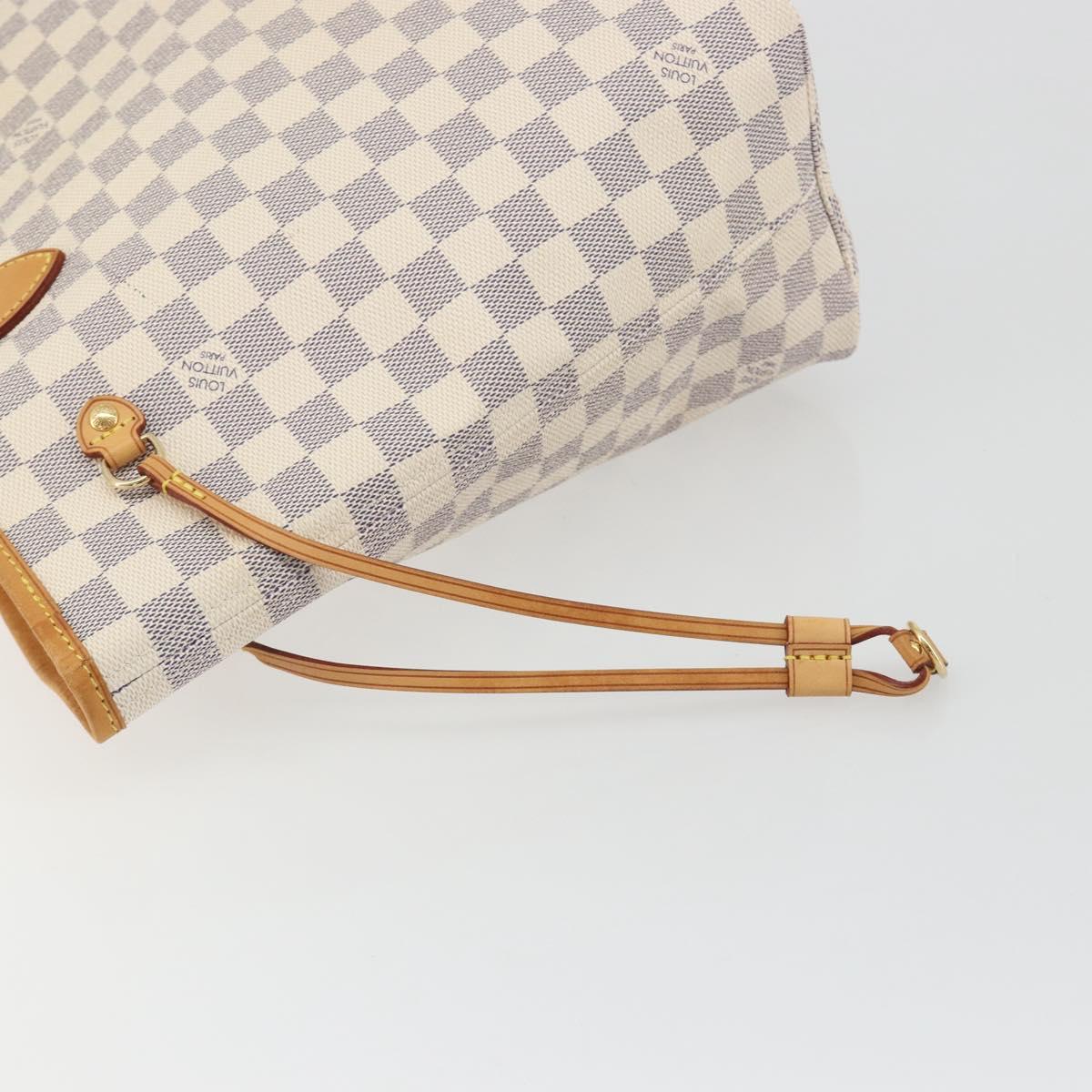 LOUIS VUITTON Damier Azur Neverfull MM Tote Bag N41605 LV Auth 192933