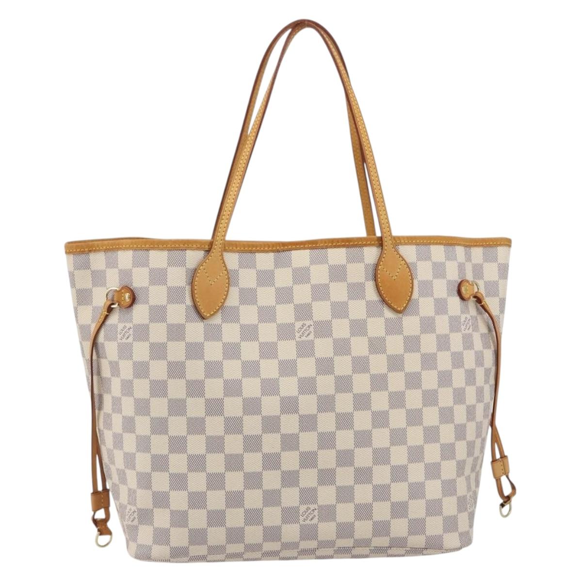 LOUIS VUITTON Damier Azur Neverfull MM Tote Bag N41605 LV Auth 192933