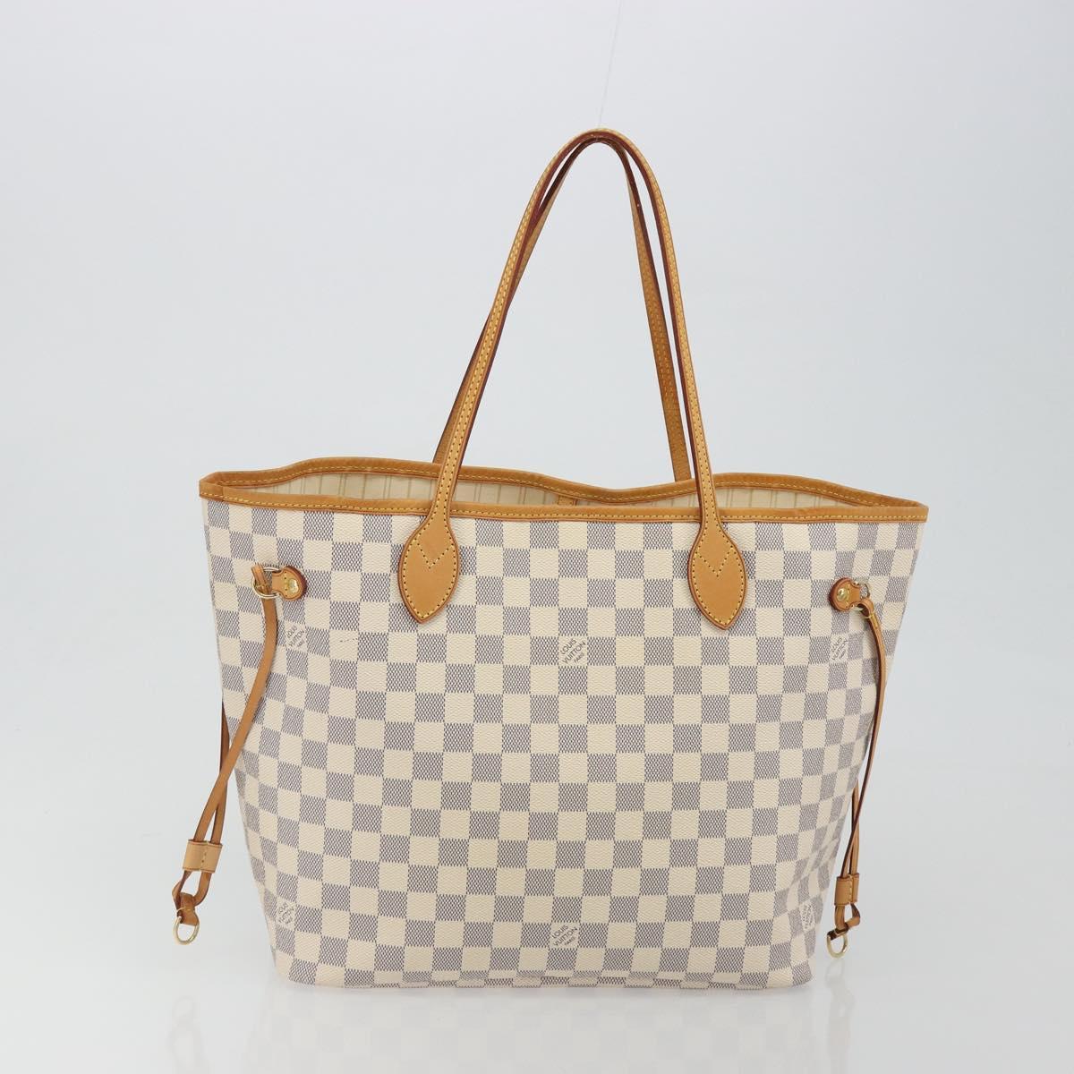 LOUIS VUITTON Damier Azur Neverfull MM Tote Bag N41605 LV Auth 192933