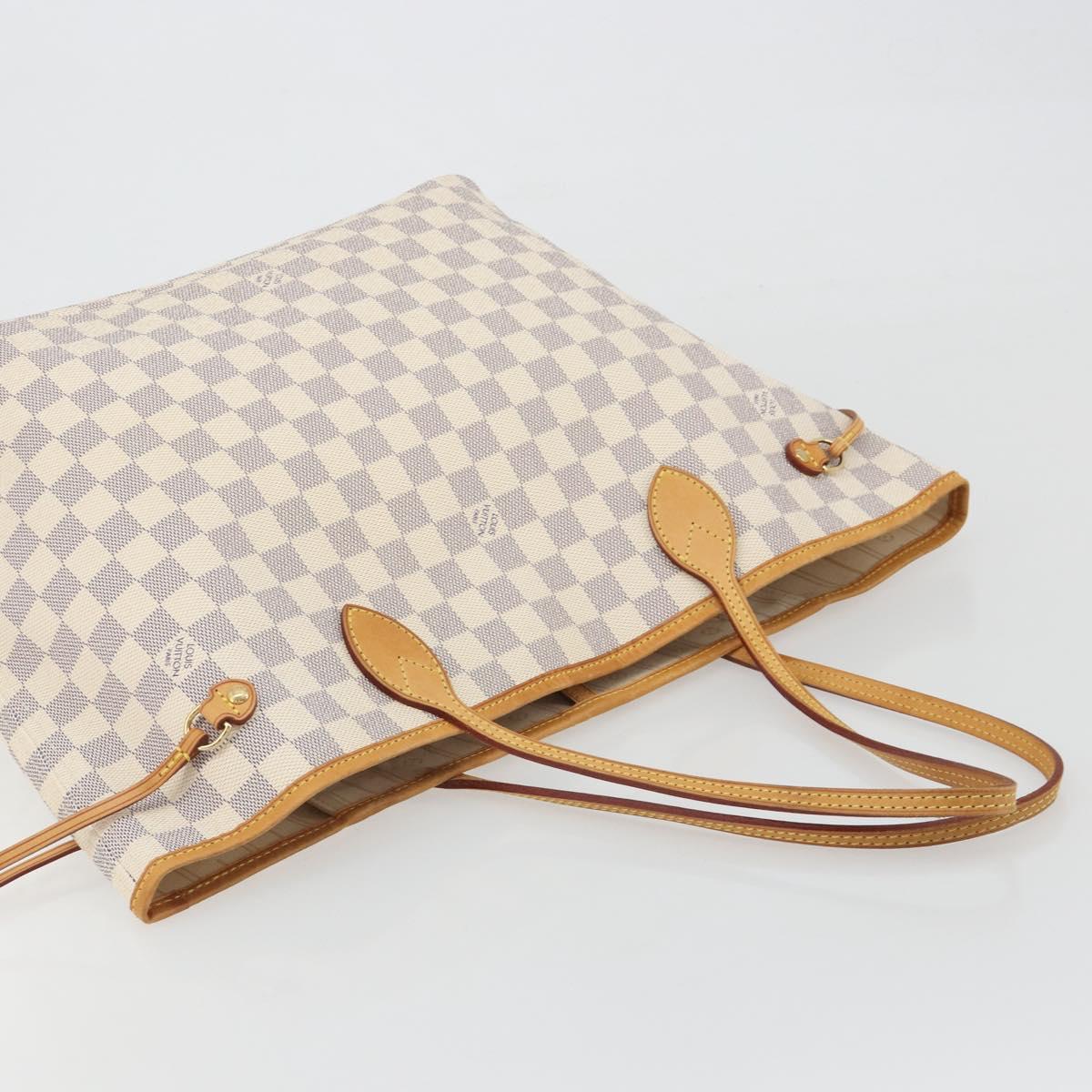 LOUIS VUITTON Damier Azur Neverfull MM Tote Bag N41605 LV Auth 192933