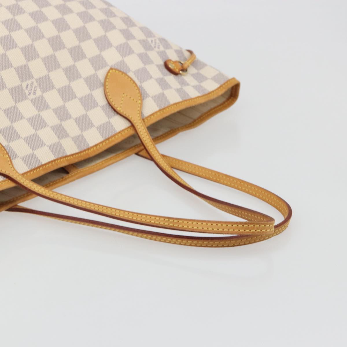 LOUIS VUITTON Damier Azur Neverfull MM Tote Bag N41605 LV Auth 192933