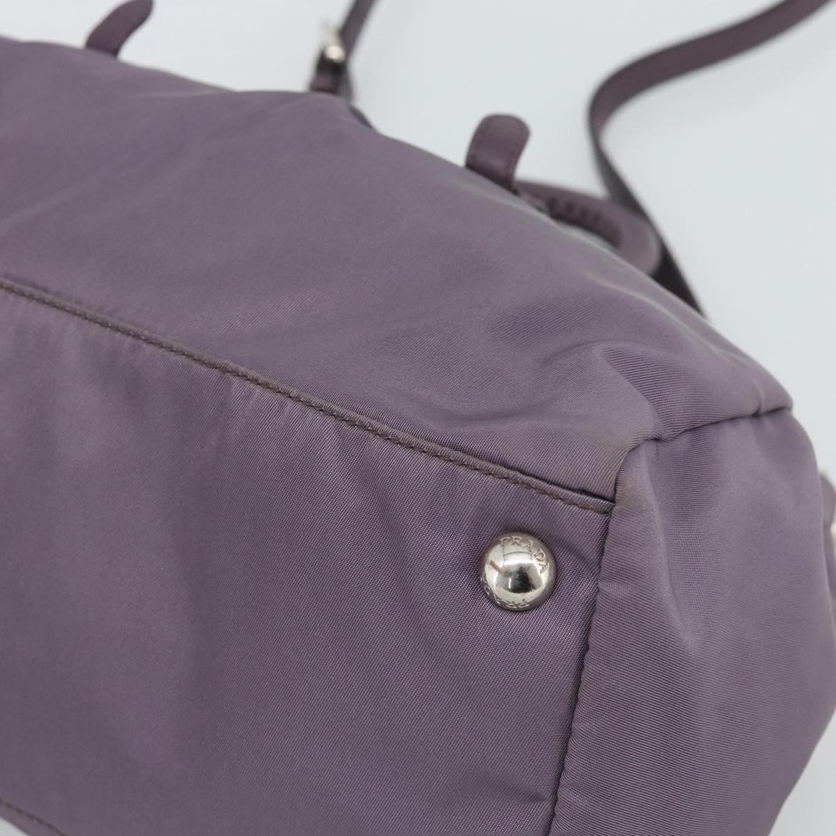 PRADA Hand Bag Nylon 2way Purple Silver Auth 192934A