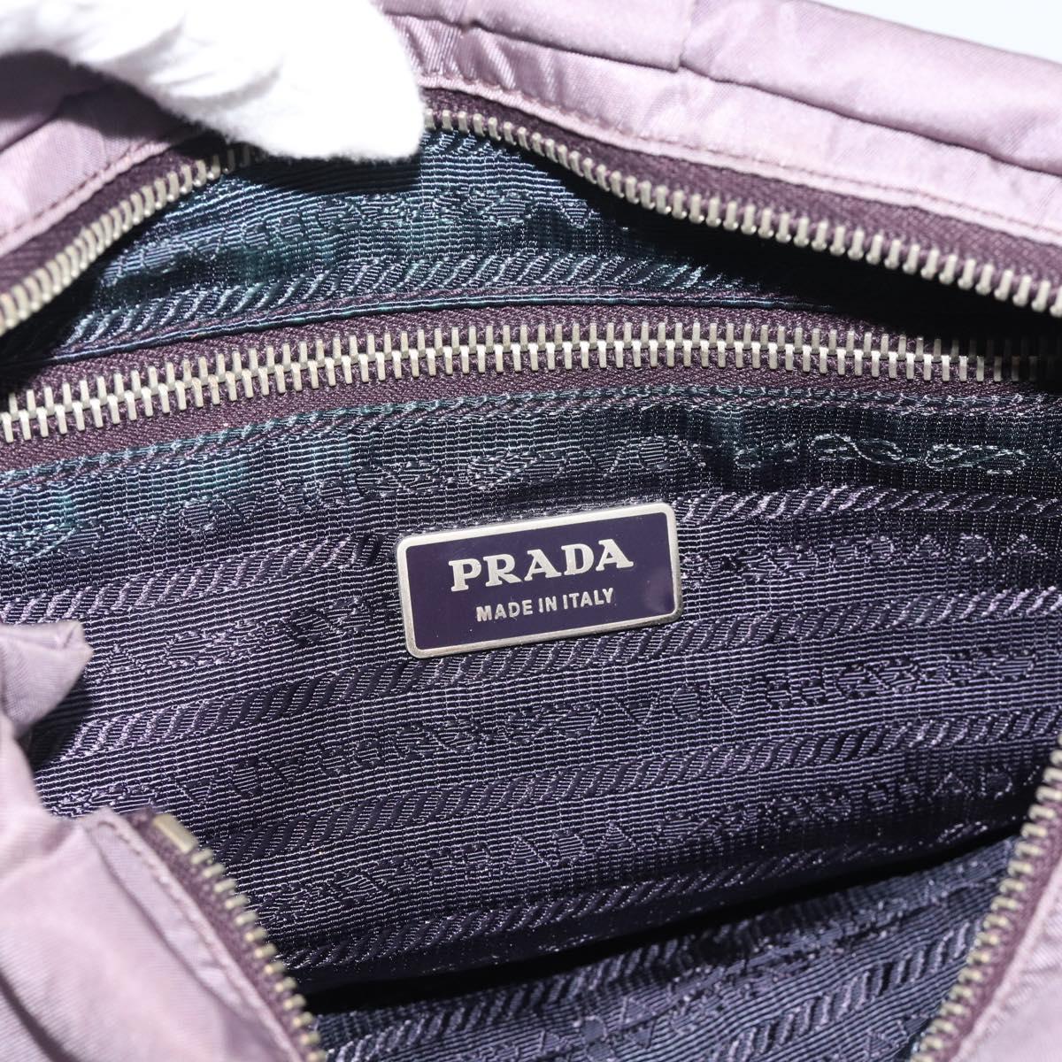 PRADA Hand Bag Nylon 2way Purple Silver Auth 192934A