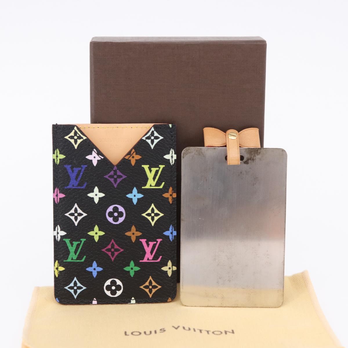 LOUIS VUITTON Monogram Multicolor Etui Hand Mirror Black M92651 LV Auth 192940V